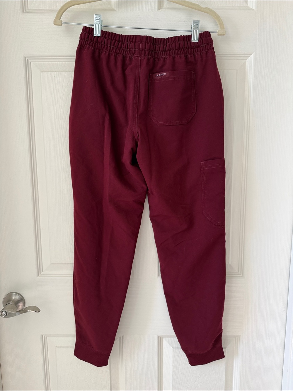 Jaanuu Wine Red Women's Jogger Scrub Pants - Picture 5 of 11